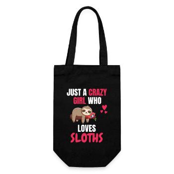 Crazy Girl Animal Funny Gift Paresseux - Sac à bouteille - noir - Devant