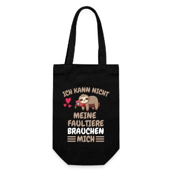 Tropen Tierliebhaber Lustiges Geschenk Faultier - Geschenkbeutel für Flaschen - Schwarz - Vorne