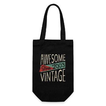 Awesome Since 2003 Retro Vintage Design - Geschenkbeutel für Flaschen - Schwarz - Vorne