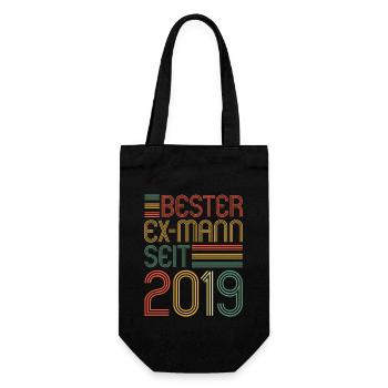 Weltbester Ex-Mann seit 2019 Scheidungs - Geschenkbeutel für Flaschen - Schwarz - Vorne