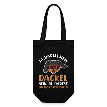 Hund Dackel - Geschenkbeutel für Flaschen - Schwarz - Vorne