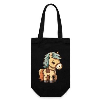 Cute horse for school beginners and kindergarten children - Gift Bag for Bottles - black - Front