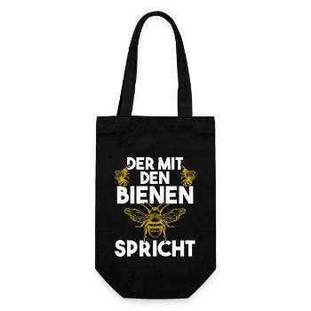 Bienenzüchter Imker Biene Bienen - Geschenkbeutel für Flaschen - Schwarz - Vorne