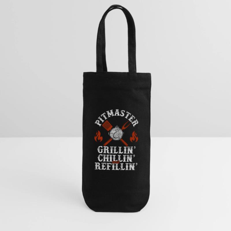 Pitmaster Grillin Chillin and Refillin BBQ Smoker Gift Bag for Bottles
