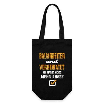 Bauarbeiter Und Verheiratet Mir Macht Nix Mehr - Geschenkbeutel für Flaschen - Schwarz - Vorne