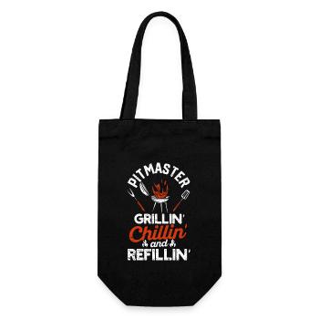 Pitmaster Grillin Chillin Und Refillin BBQ Smoker - Geschenkbeutel für Flaschen - Schwarz - Vorne