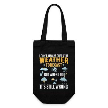 Ich überprüfe nicht immer die Wettervorhersage - Geschenkbeutel für Flaschen - Schwarz - Vorne