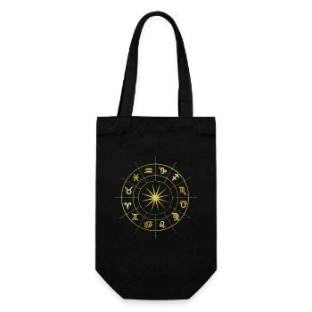 Star - Zodiac - Horoscope - Astrology - Gift Bag for Bottles - black - Front