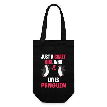 Crazy Girl Antarctica Animal Gift Penguin - Gift Bag for Bottles - black - Front
