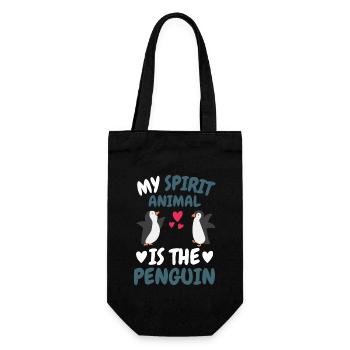 Mein spirituelles Tier Geschenk Vogel Pinguin - Geschenkbeutel für Flaschen - Schwarz - Vorne
