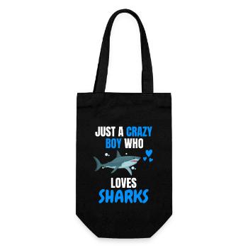 Crazy Boy Ocean Animal Drôle de cadeau Requin - Sac à bouteille - noir - Devant