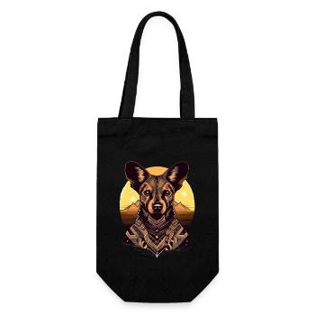 African Wild Dog Portrait Lycaon Dog - Gift Bag for Bottles - black - Front