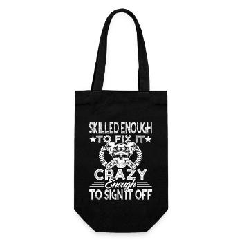 Aircraft Mechanic Skilled Aircraft Mechanic - Gift Bag for Bottles - black - Front