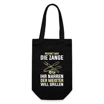 Grillparty Grillmeister Grill Grillen - Geschenkbeutel für Flaschen - Schwarz - Vorne