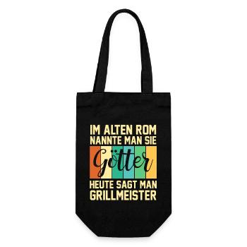 Grillparty Grillmeister Grill Grillen - Geschenkbeutel für Flaschen - Schwarz - Vorne