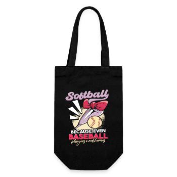 Softball-Spieler-Witz - Geschenkbeutel für Flaschen - Schwarz - Vorne