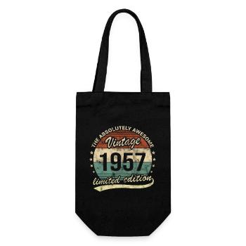 Awesome Since Vintage 1957 Retro Geburtstag Design - Geschenkbeutel für Flaschen - Schwarz - Vorne