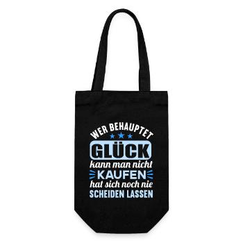 Wer behauptet Glück kann man nicht kaufen - Geschenkbeutel für Flaschen - Schwarz - Vorne
