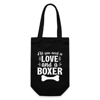 All you need is love and a boxer - Geschenkbeutel für Flaschen - Schwarz - Vorne