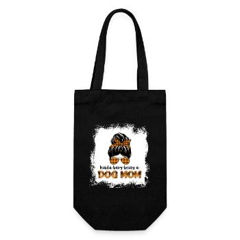 kinda busy being a dog mom Boxer - Gift Bag for Bottles - black - Front