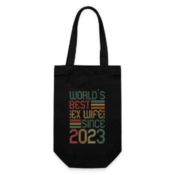 Worlds Best Ex Wife since 2023 Divorce - Gift Bag for Bottles - black - Front