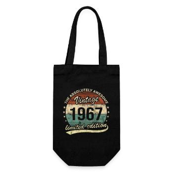 Awesome Since Vintage 1967 Retro Birthday Design - Gift Bag for Bottles - black - Front