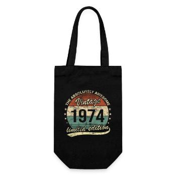Awesome Since Vintage 1974 Retro Birthday Design - Gift Bag for Bottles - black - Front