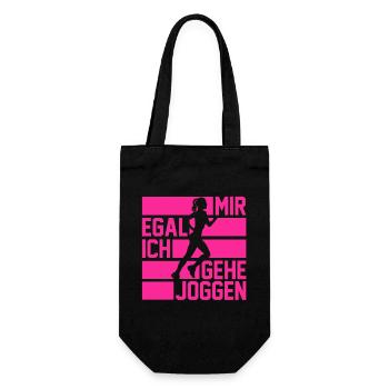 Läufer Joggen Laufen - Geschenkbeutel für Flaschen - Schwarz - Vorne