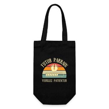 Futur parrain bébé humour annonce grossesse cadeau - Sac à bouteille - noir - Devant