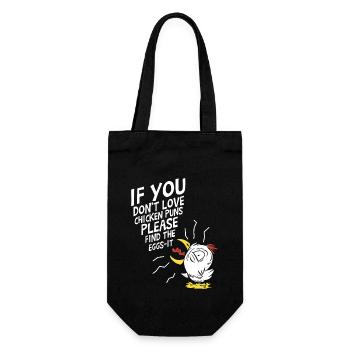 Funny Chicken Puns Eggs Farming Rooster Hen - Gift Bag for Bottles - black - Front