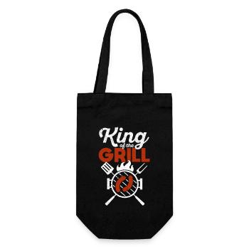 King of Grill Fun Grilling Master Chef Chef - Gift Bag for Bottles - black - Front
