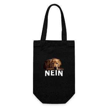 Statement Golden Retriever, Nö Fun, Einfach Nö, - Geschenkbeutel für Flaschen - Schwarz - Vorne
