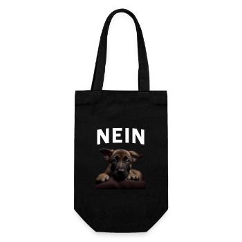 Statement Malinoi, Nö Fun, Einfach Nö, Nein - Geschenkbeutel für Flaschen - Schwarz - Vorne