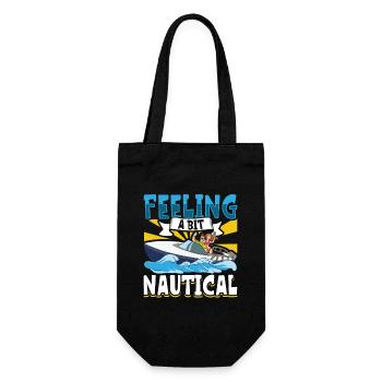 Boating Dad Boat Captain Pontoon Sailor Cruising - Geschenkbeutel für Flaschen - Schwarz - Vorne