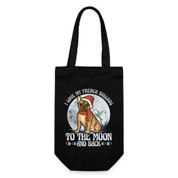 I love my French Bulldogto the moon and back - Gift Bag for Bottles - black - Front