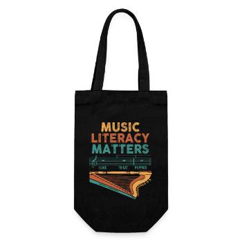 La littératie musicale, ça compte - Sac à bouteille - noir - Devant