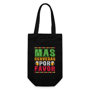 Mas Cervezas Por Favor Party Cinco De Mayo - Gift Bag for Bottles - black - Front