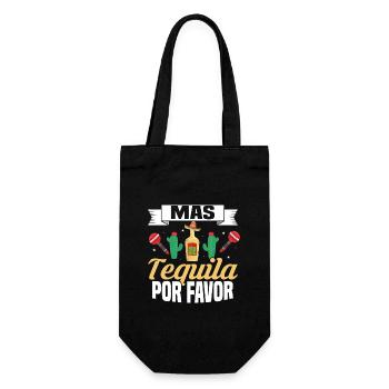Mas Tequila Por Favor Cinco De Mayo Party - Geschenkbeutel für Flaschen - Schwarz - Vorne