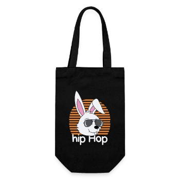 Hip Hop Hase - Geschenkbeutel für Flaschen - Schwarz - Vorne