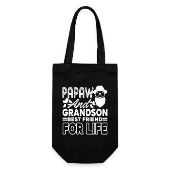 Father's Day Papaw And Grandson Best Friend - Gift Bag for Bottles - black - Front