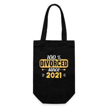 100% divorced since 2021 divorce - Gift Bag for Bottles - black - Front