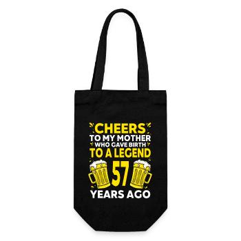 Männer Bier Geburtstag Lustig 57 Jahre Bier Liebhaber - Geschenkbeutel für Flaschen - Schwarz - Vorne