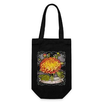 Illustration botanique de chrysanthème vintage - Sac à bouteille - noir - Devant