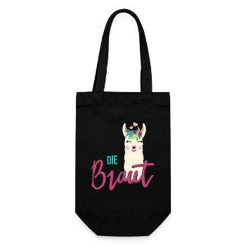 Die Braut I Junggesellinnenabschied Party - Geschenkbeutel für Flaschen - Schwarz - Vorne
