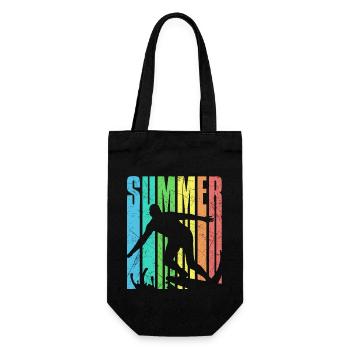 Surfin Summer vintage surfer 2023 - Geschenkbeutel für Flaschen - Schwarz - Vorne