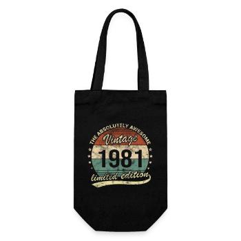Awesome Since Vintage 1981 Retro Birthday Design - Gift Bag for Bottles - black - Front