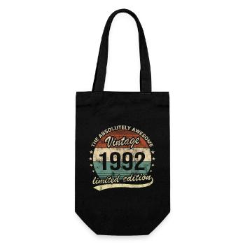 Awesome Since Vintage 1992 Retro Birthday Design - Gift Bag for Bottles - black - Front