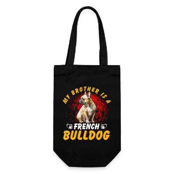 Mon frère est un bouledogue français - Sac à bouteille - noir - Devant
