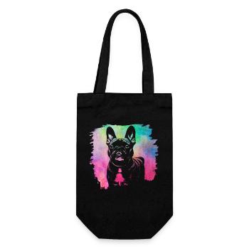 Bouledogue Rétro Français - Sac à bouteille - noir - Devant