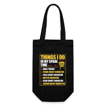 Dinge, die ich in meiner Freizeit tue Barbecue - Geschenkbeutel für Flaschen - Schwarz - Vorne